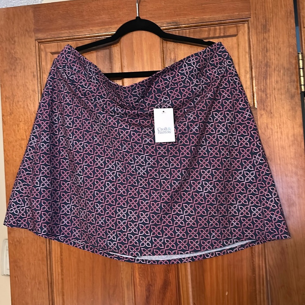 Skirt-Skort, mid rise - pink and blue